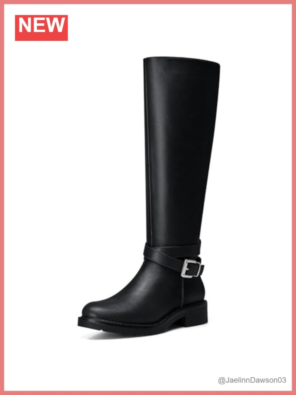 Women's Wide Calf Knee High Boots Low Heel PU Leather Zip Equestrian